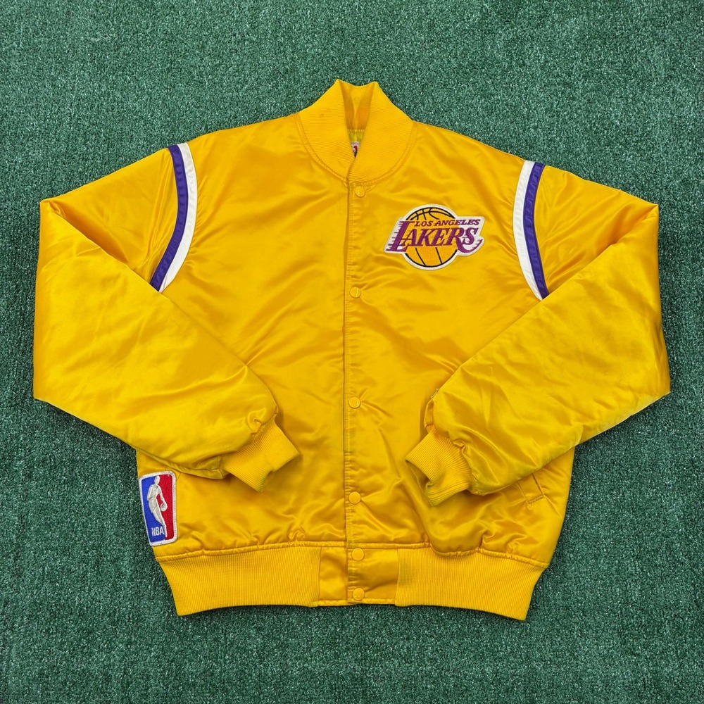Vintage 90's Starter NBA Los Angeles Lakers‎ Yellow Satin Bomber Jacket